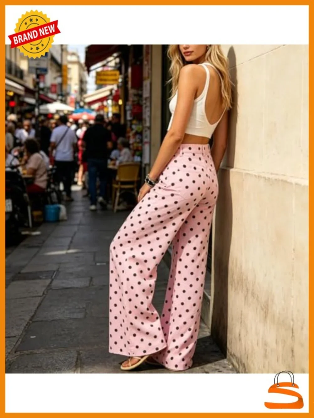 Low Rise Baggy Y2K Polka Dot Wide Leg Jeans